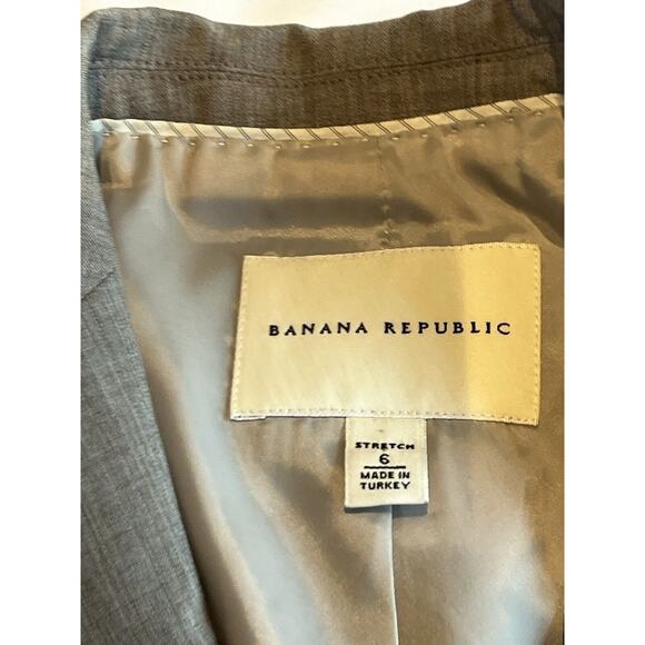 Banana Republic Blazer Womens 6 Tan Wool Blend Stretch 2 Button Classic Career - Picture 2 of 11